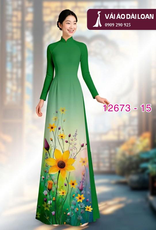 Vải áo dài hoa in 3D