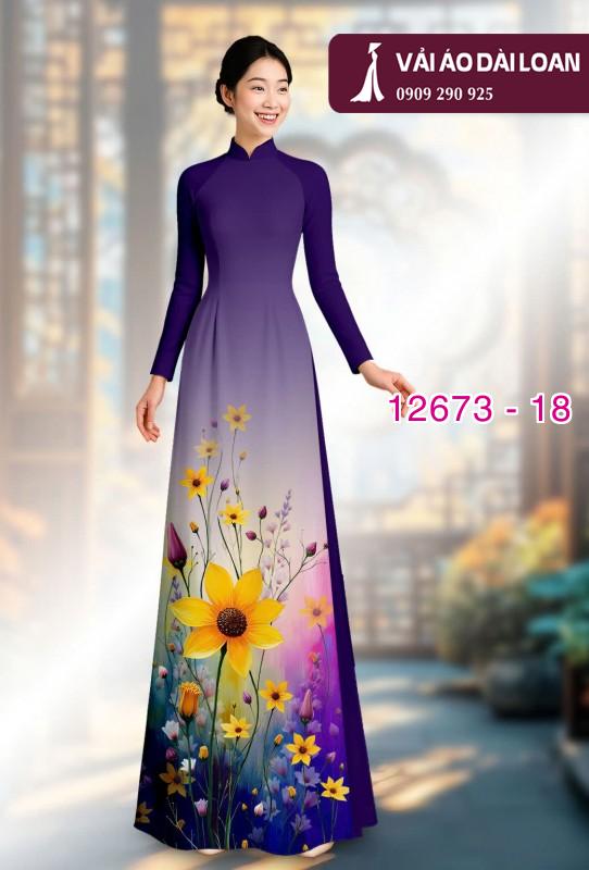 Vải áo dài hoa in 3D