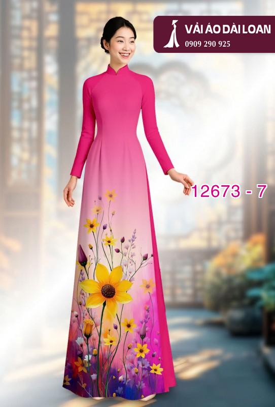 Vải áo dài hoa in 3D