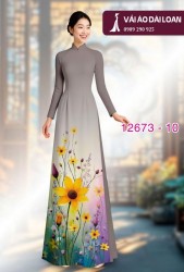 Vải áo dài hoa in 3D