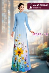 Vải áo dài hoa in 3D