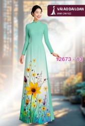 Vải áo dài hoa in 3D