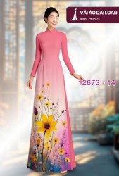 Vải áo dài hoa in 3D