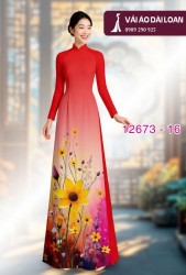 Vải áo dài hoa in 3D