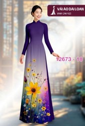 Vải áo dài hoa in 3D