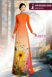 Vải áo dài hoa in 3D