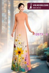 Vải áo dài hoa in 3D