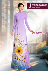 Vải áo dài hoa in 3D