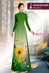 Vải áo dài hoa in 3D