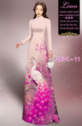 Vải áo dài chim công in 3D