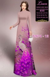 Vải áo dài chim công in 3D