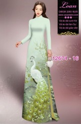 Vải áo dài chim công in 3D