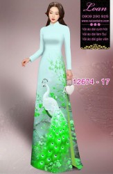 Vải áo dài chim công in 3D