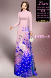 Vải áo dài chim công in 3D