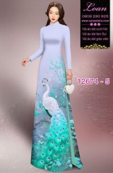 Vải áo dài chim công in 3D