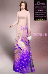 Vải áo dài chim công in 3D