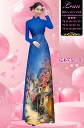 Vải áo dài phong cảnh in 3D