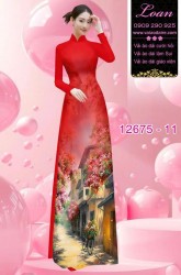 Vải áo dài phong cảnh in 3D