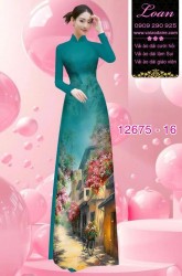 Vải áo dài phong cảnh in 3D