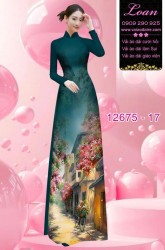 Vải áo dài phong cảnh in 3D