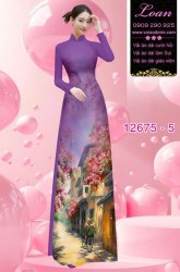 Vải áo dài phong cảnh in 3D