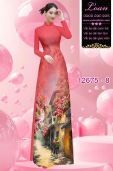 Vải áo dài phong cảnh in 3D