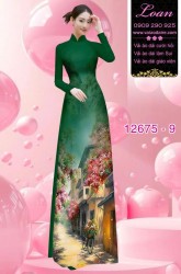 Vải áo dài phong cảnh in 3D