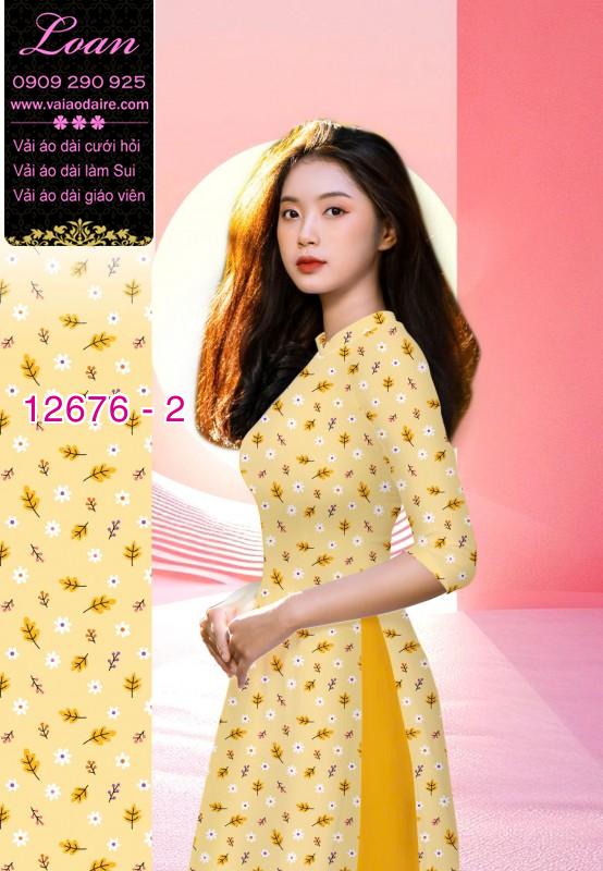 Vải áo dài hoa nhí in 3D