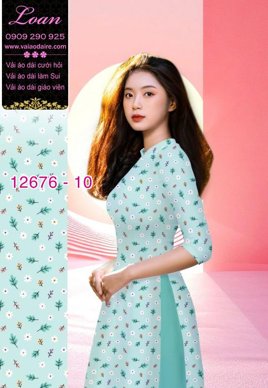 Vải áo dài hoa nhí in 3D