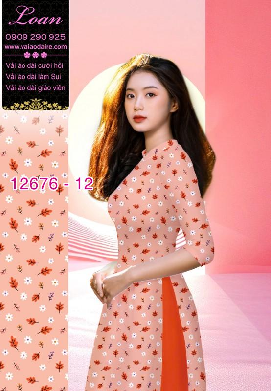 Vải áo dài hoa nhí in 3D