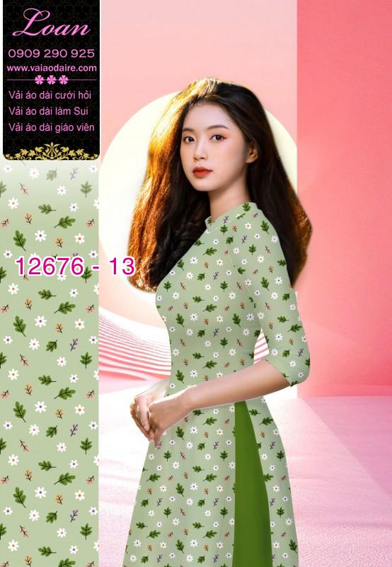 Vải áo dài hoa nhí in 3D