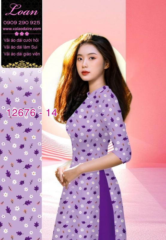 Vải áo dài hoa nhí in 3D