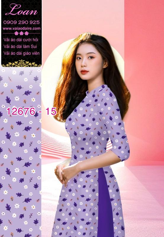 Vải áo dài hoa nhí in 3D