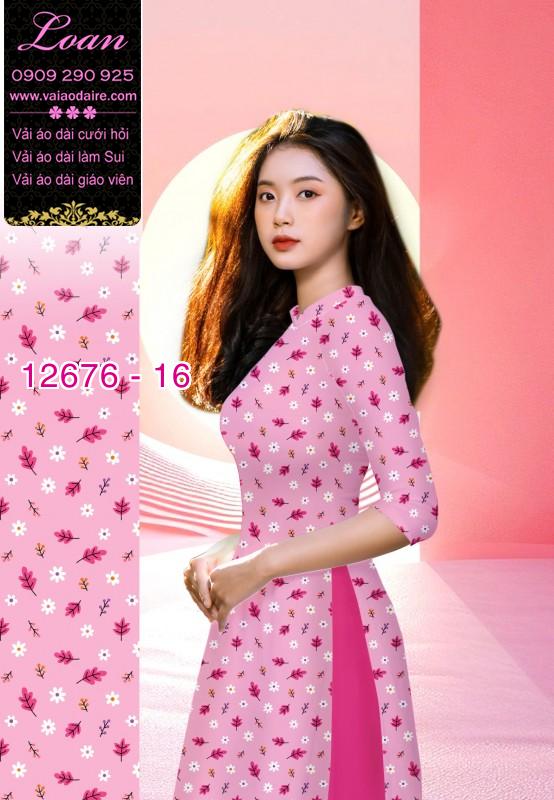 Vải áo dài hoa nhí in 3D