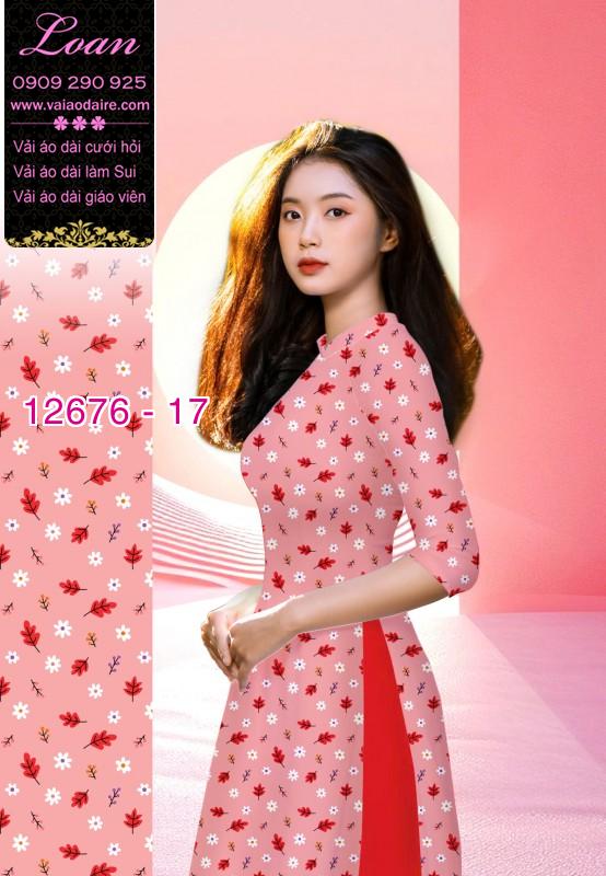 Vải áo dài hoa nhí in 3D