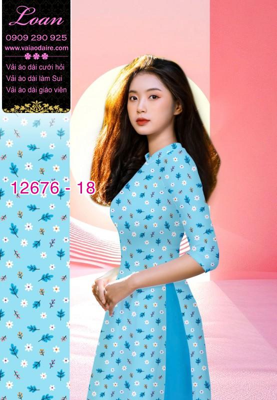 Vải áo dài hoa nhí in 3D