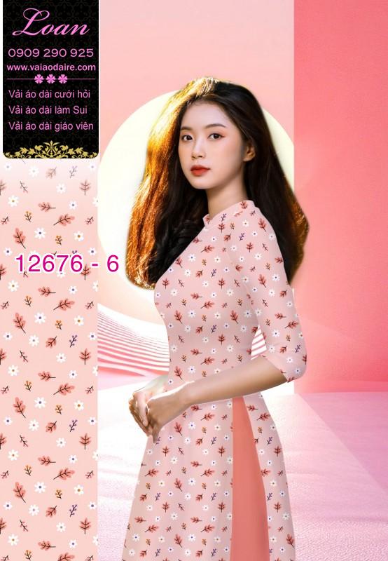 Vải áo dài hoa nhí in 3D