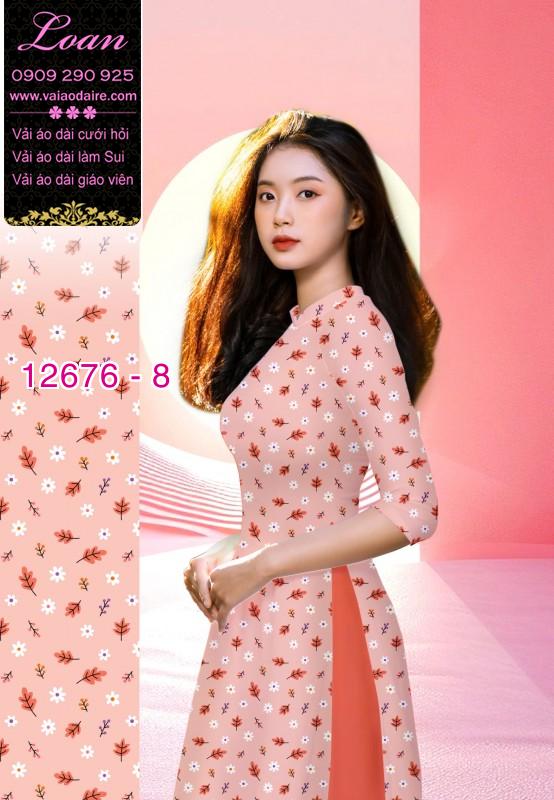 Vải áo dài hoa nhí in 3D