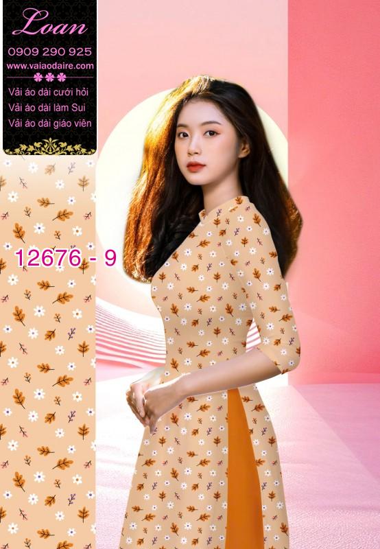 Vải áo dài hoa nhí in 3D