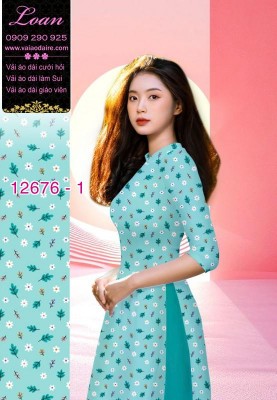 Vải áo dài hoa nhí in 3D-DT 12676