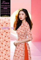 Vải áo dài hoa nhí in 3D