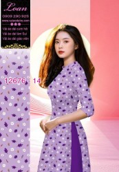 Vải áo dài hoa nhí in 3D