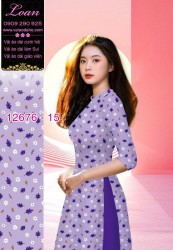 Vải áo dài hoa nhí in 3D