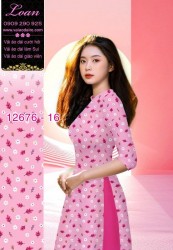 Vải áo dài hoa nhí in 3D