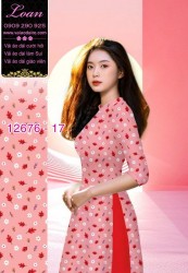 Vải áo dài hoa nhí in 3D