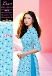 Vải áo dài hoa nhí in 3D