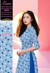 Vải áo dài hoa nhí in 3D