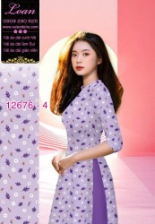 Vải áo dài hoa nhí in 3D