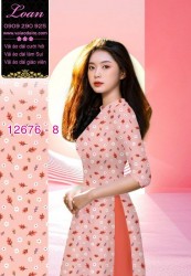 Vải áo dài hoa nhí in 3D