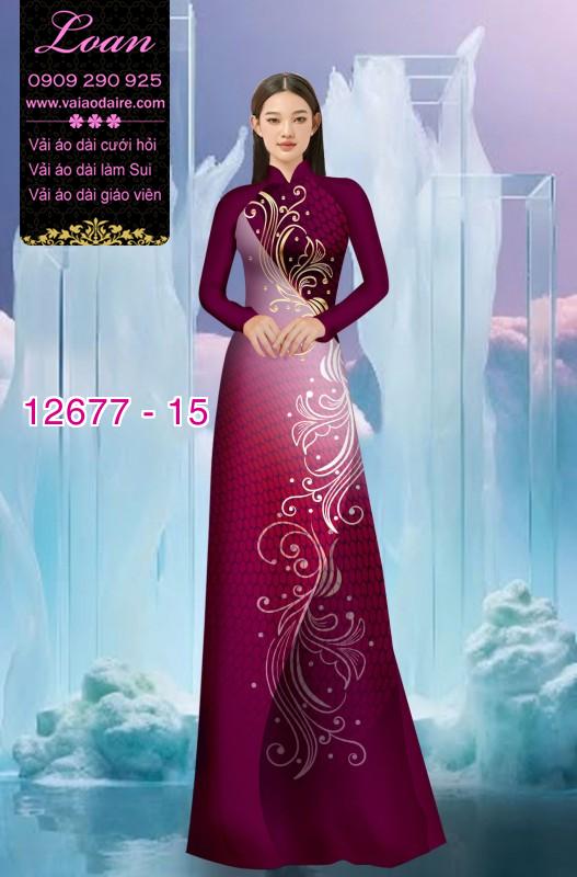 Vải áo dài họa tiết uốn lượn